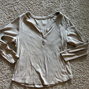 Women's Beige Long Sleeve Top